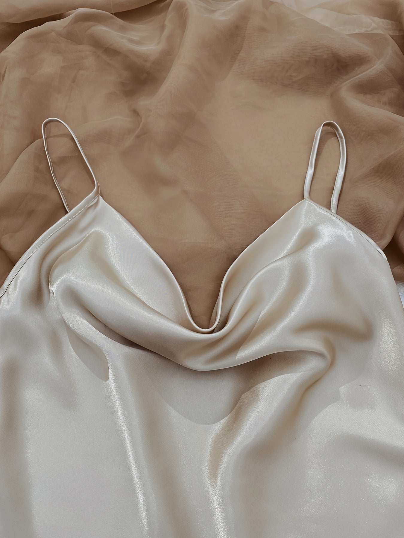 Elegant Pajama, Satin Floral Plunge Neck Cami Tops & Elastic Waistband Shorts For Valentine's Gifts, Womens Loungewear & Sleepwear