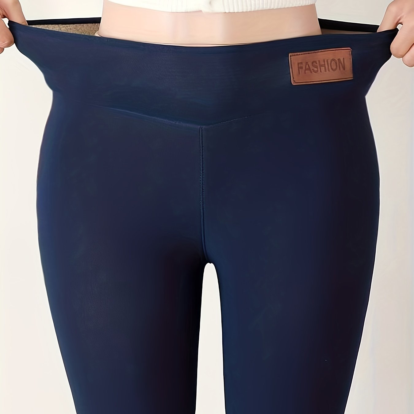 Plush Lined Thermal Pants, Soft & Comfy Slim High Waist Tights For Winter, Women's Lingerie & Sleepwear